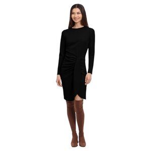 Donna Morgan Long Sleeve Faux Wrap Dress